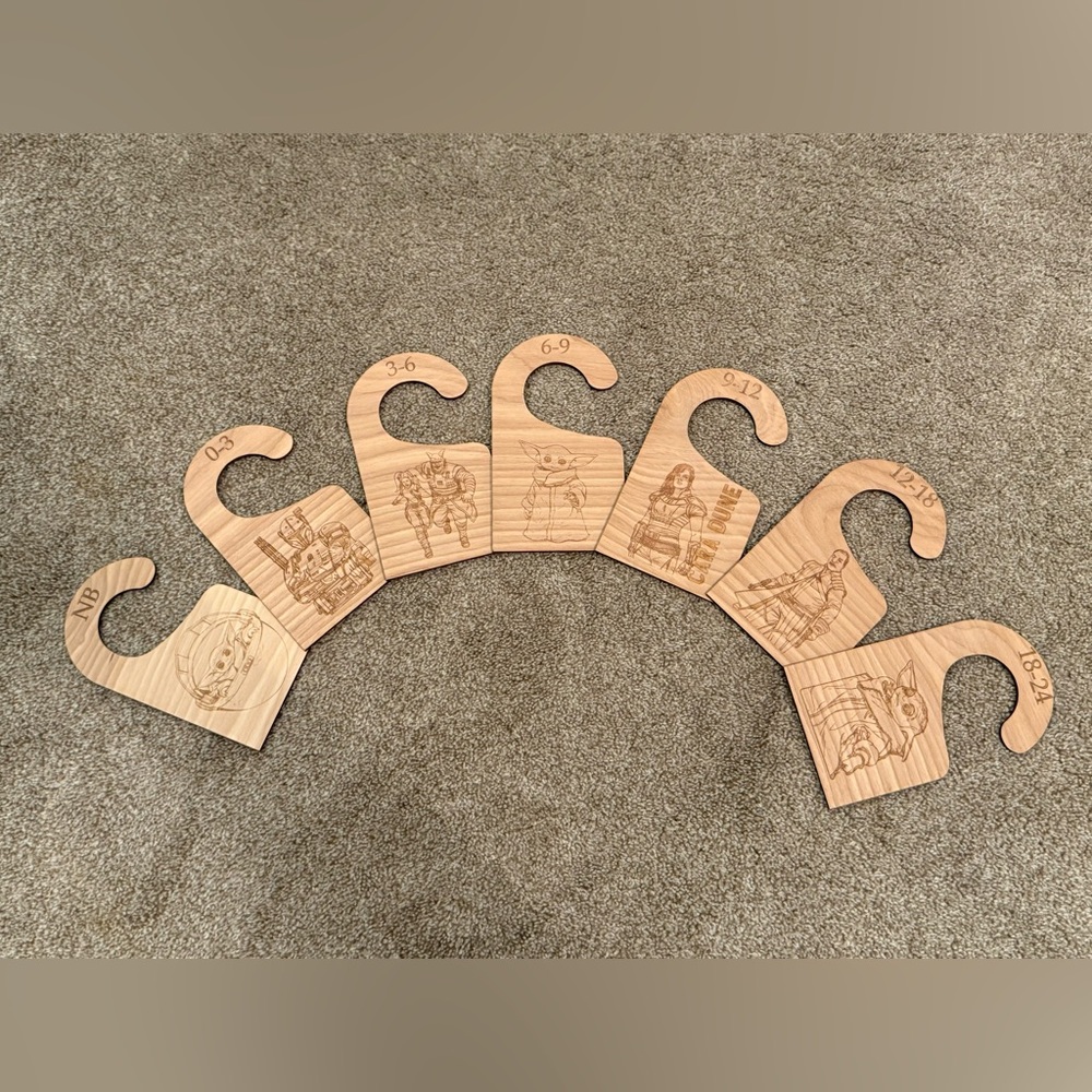 Star Wars Wooden Baby Closet Dividers with Engraved Designs